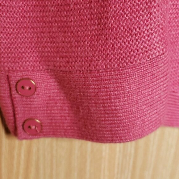 Talbots Petite Womens Pink Soft V Neck Sweater Medium - Picture 3 of 5